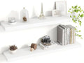 Acovy 36 Inch Floating Shelves, 8 Inch Deep Floating Shelves for Wall, Hanging Shelf with Invisible Brackets, Deep Shelves for Bathroom, Bedroom, Living Room, White, Set of 2 by Acovy
