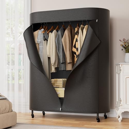 BACEKOLL Clothes Rack with Cover Heavy Duty Rolling Portable Closet 380LBS - Image 2
