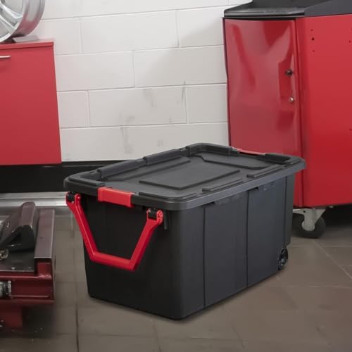 Storage Bins 40 Gallon Heavy-Duty Plastic Storage Bins, Container Totes with Durable Lid and Secure Latching Buckles, Stackable, Tough Storage Containers for Garage and Metal Rack Organizing 2 Pack - Image 3