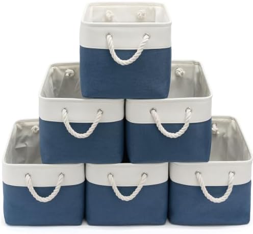 15x11x10 In Foldable Fabric Large Storage Bins with Handle 6 Pack by VQRTEXAStorageBasket