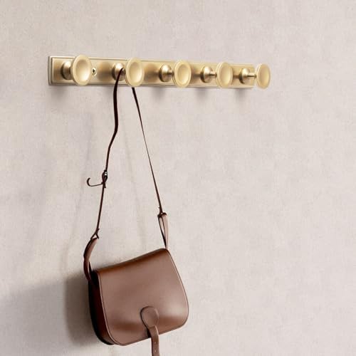 Coat Hook Wall Mounted,Champagne Bronze Zinc Alloy with 5 Hooks - Image 6