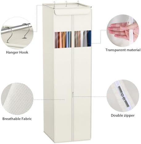 Zilink Long Garment Bags for Gowns Dress Bags for Gowns 65 in, Beige, 2Pack - Image 5