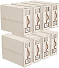 8 Pack Foldable Bed Sheets Set Organizers and Storage(King & Queen Size),Linen Fabric Closet Organizers with Window,Folding Bedding Storage Box for Bedsheets and Pillow Cube Organizer-Beige by BigPonPon