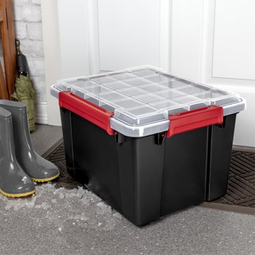 Sterilite 16 Pack Gasket Box, Stackable Plastic 8.5 Gallon Storage Container with Lids, Black - Waterproof and Dustproof Tote for Home Organization - Image 6