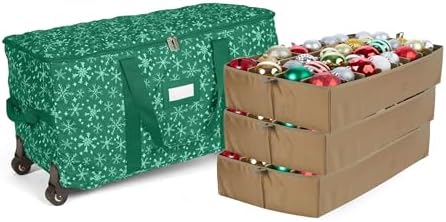 Covermates Rolling Adjustable Ornament Storage Bag, 25.5"W x 13"D x 12.5"H by Covermates