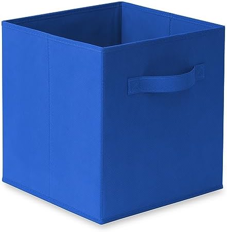 Casafield Set of 12 Collapsible Fabric Cube Storage Bins, Royal Blue - 11" Foldable Cloth Baskets for Shelves, Cubby Organizers & More - Image 2