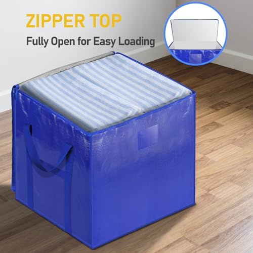 TICONN 6 Pack Extra Large Moving Bags with Zippers & Carrying Handles, Heavy-Duty Storage Tote Moving Boxes for Space Saving (6 PK, 45 Gallon) - Image 6