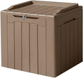 Devoko 31 Gallon Waterproof Outdoor Storage Box Resin Deck Box Lockable and UV Resistant for Patio Furniture,Garden Tools (Light Brown) by DEVOKO