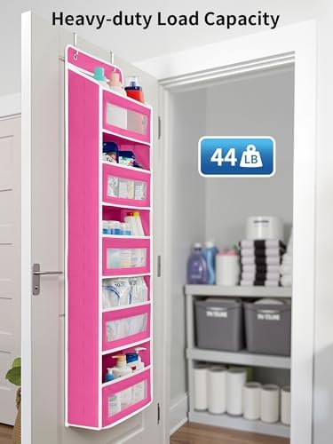 JARLINK Over the Door Organizer for Bathroom, 5 Shelf Rose Pink, 2 Pack - Image 7