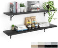Kaboon 45 inch Long 10 inch Deep Floating Shelves for Wall Set of 2, Large Open Shelves Wall Mounted, Space Saving Home and Commercial Use, Cloud Atlas/Black Marble by Kaboon