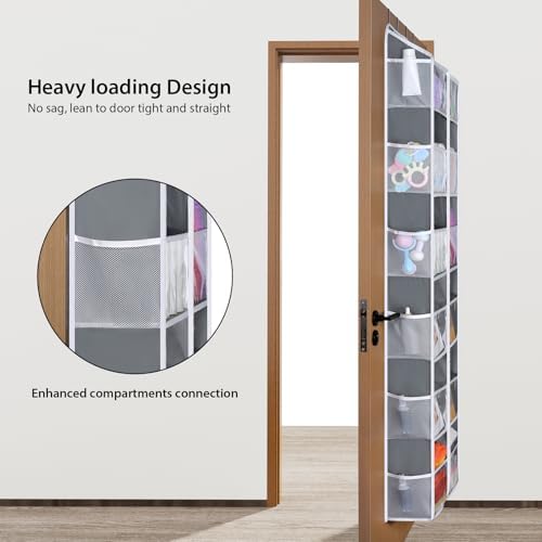 Univivi Over the Door Organizer, 6 Tiers Large Behind Door Storage, Grey - Image 5
