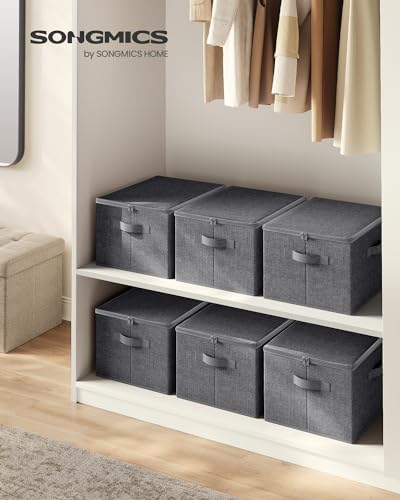 SONGMICS Set of 6 Storage Bins with Zipper Lids, 31 Quart Storage Boxes - Image 2