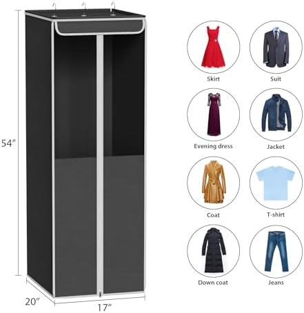 Univivi Garment Bags for Hanging Clothes, Cloth Bag 54 In, 2 PCS, Dark Grey - Image 4