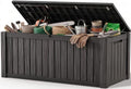 Outdoor Storage Box, 260 Gal Waterproof Resin Deck Box w/Support Rod by ATMELT