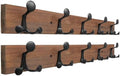 SKOLOO 30-Inch Wood Coat Rack Wall Mount with 5 Triple Hooks - Ideal for Family Entrances, Classrooms, and Pet Supplies Storage - Perfect Coat Hooks for Wall,Charred Golden Brown, Pack of 2 by SKOLOO