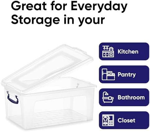 Superio 36 Quart Clear Plastic Storage Boxes with Lids, Stackable Organizer Containers, BPA-Free Storage Bins for Home, Office, School & Dorm, 2 Pack - Image 4