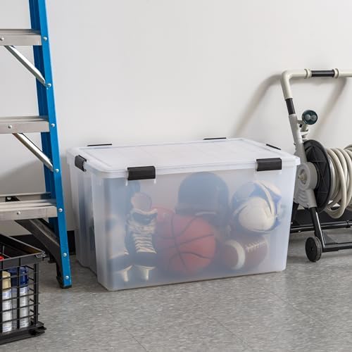 IRIS USA 156 Qt Storage Bins with Gasket Lids, Clear/Black - Image 5
