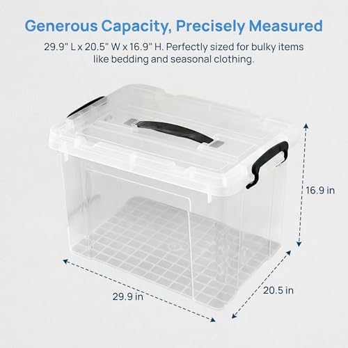 120 Quart 4 Pack Clear Storage Bins with Lids - Image 2
