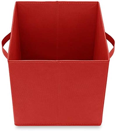 Casafield Set of 12 Collapsible Fabric Cube Storage Bins, Red - 11" Foldable Cloth Baskets for Shelves, Cubby Organizers & More - Image 4