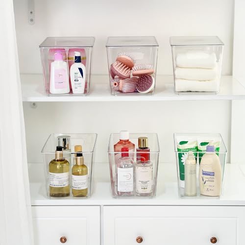 Vtopmart 6 Pack Clear Stackable Storage Bins with Lids and Handles, XLarge - Image 5