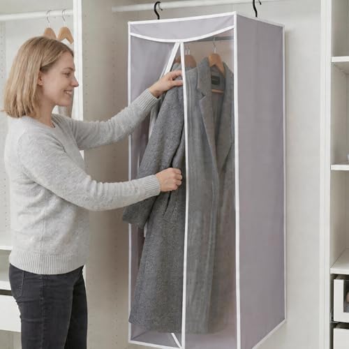 STORAGE MANIAC Garment Bags for Hanging Clothes, 57-Inch, Grey, 2-Pack - Image 6