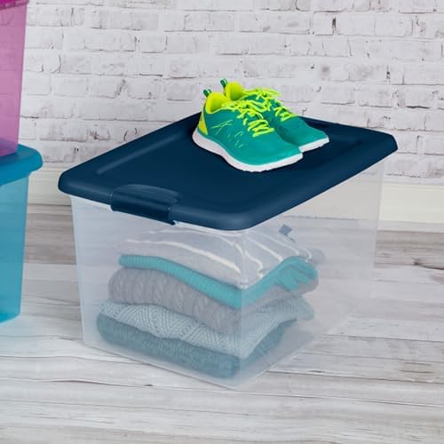 Sterilite Color Program, Large Clear Plastic Storage, 64 Quart, 18-Pack - Image 4