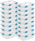 Sterilite Gasket Storage Box with Lids for Home & Office, 37 Quart, 16-Pack by Sterilite