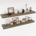 Acovy 55 Inch Floating Shelves, 12" Deep Floating Shelf Wall Mounted, 55" Wall Shelves, Rustic Deep Bookshelf, Extra Deeper & Thicker Display Shelves for Bedroom, Living Room, Set of 2 by Acovy
