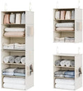 StorageWorks Hanging Closet Organizer, 6-Shelf with 2-in-1 Design, Ivory by StorageWorks