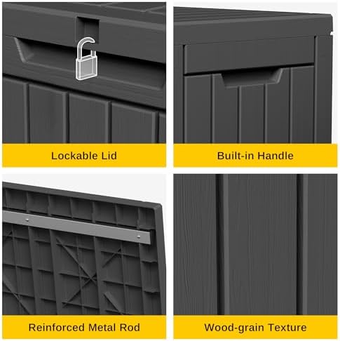 EAST OAK Outdoor Storage Box, 60 Gallon Deck Box Indoor and Outdoor Use, Black - Image 5