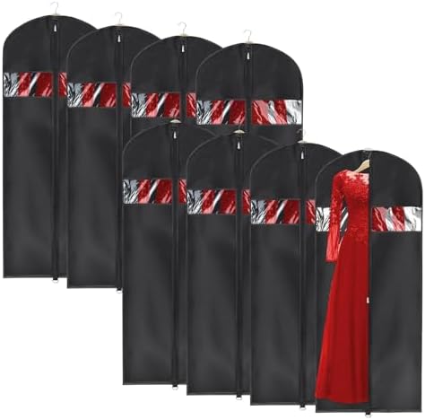 Univivi Garment Bag Suit Bags for Closet Storage, Black, 60 Inch, Set of 8 by Univivi