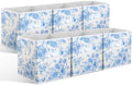 Geelin 6 Pcs Blue Floral Cube Storage Bins 11 Inch Storage Basket by Geelin