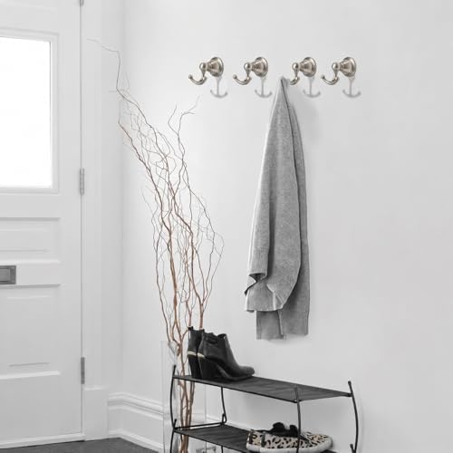 khtumeware 4 Pack 2-1/2 inch Brushed Nickel Vintage Towel Hooks - Image 5