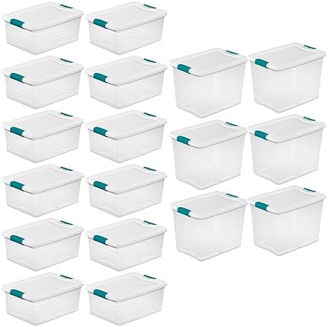 Sterilite Latch Lid Tote Storage Containers, 15 & 25 Qt, 12-Pack & 6-Pack by Sterilite