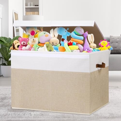 Large Toy Storage Box with Lid, Toy Chest Bin Boxes Basket with Dividers - Image 2
