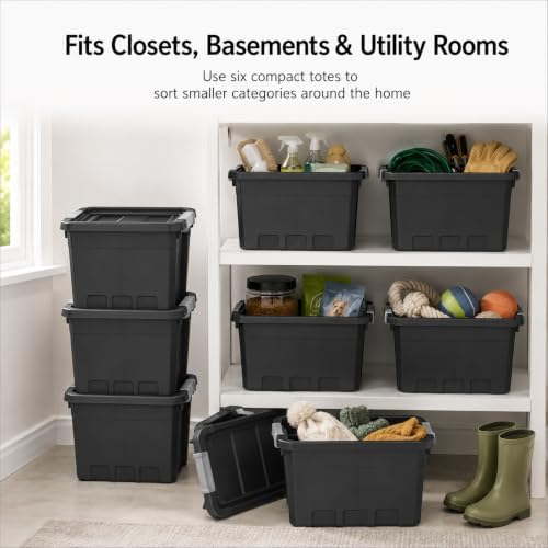7.5 Gallon Stackable Storage Totes with Latch Lids,6 Pack - Image 2