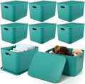 Hoolerry 8 Pieces Storage Bins, 16.1 x 12.0 x 9.7 Inch, Green by Hoolerry