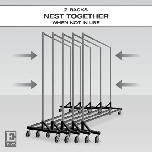 Econoco Economy Z-Rack, Collapsible, Black, 64" L x 24" W x 70" H - Image 5