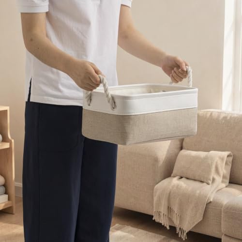 11.8x7.9x5.2 Inch Fabric Small Storage Bins with Handles 6 Pack - Image 5