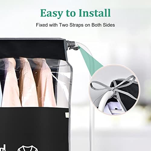 OTraki Clothes Rail with Cover, 120 x 150 cm, Long Dustproof Garment Bags, Business Garment Bag, Clothes Rails Cover, Dustproof for Suit, Coat, Dress, Jacket and Down Jacket - Image 4