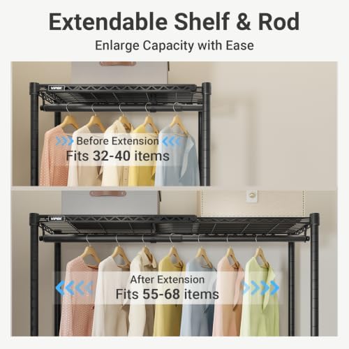 VIPEK X1 Max Expandable Clothes Rack, 7ft Extra Tall Closet System, Black - Image 4