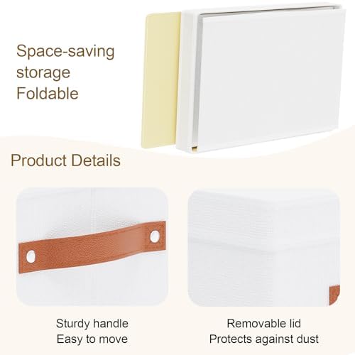 Fabric Storage Baskets,White Boxes,16.5x11.8x10.2In,5 Pack - Image 5