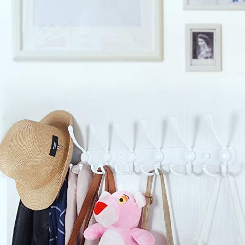 WEBI Coat Rack Wall Mount Long,8 Tri Hooks for Hanging Coats,30 inch Hook Rack,Hook Rail,Coat Hanger Wall Mount for Clothes,Jacket,Hats,White,2 Packs - Image 6