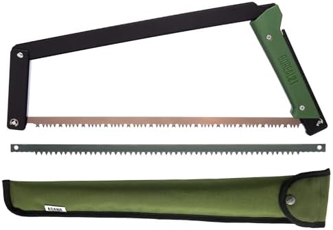 AGAWA - BOREAL21 Tripper Kit - Includes 21" Folding Saw, Nylon Carrying Case, 21" All-Purpose & 21" Aggressive Blade - For Camping, Hiking & Survival Gear (Black Frame/Green Handle) by AgawaGear