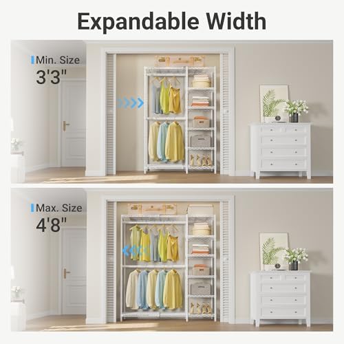 VIPEK X2 Expandable Clothes Rack Portable Closet Organizer System White - Image 2