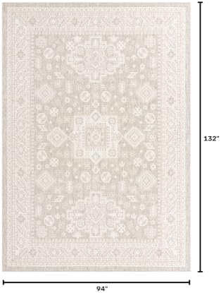 Rugs.com - Outdoor Aztec Rug – 7' 10 x 11' Light Gray Indoor/Outdoor Rug – Weather-Resistant Flatweave for Patios, Decks, and Porches - Image 2