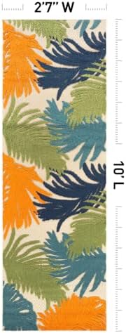 Rugshop Lucca Indoor/Outdoor Contemporary Patio Runner Rug Multi 2'7" x 10' - Image 2