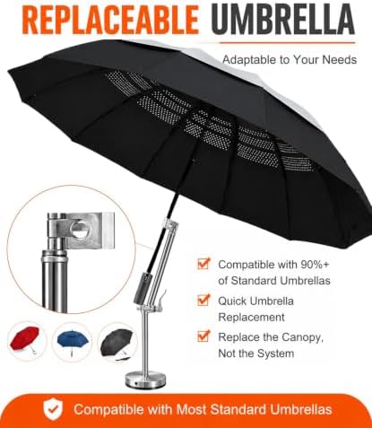 Hvac Umbrella with Magnetic Base & Clamp, Outdoor Work Umbrella - Image 7