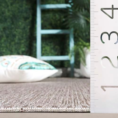 SAFAVIEH Courtyard Collection 4' x 4' Square Beige/Brown CY8521 Indoor/ Outdoor Waterproof Easy Cleaning Patio Backyard Mudroom Accent Rug - Image 6