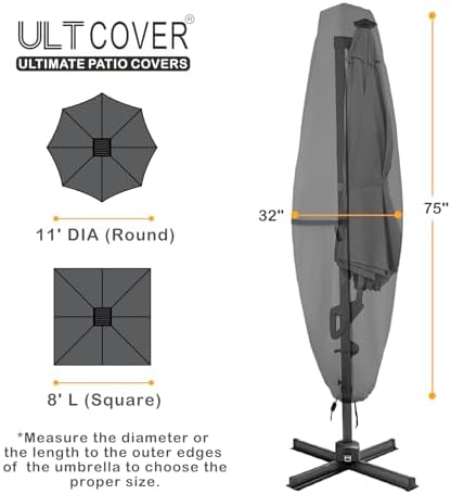 ULTCOVER Waterproof Clear Top Outdoor Umbrella Cover - Image 2